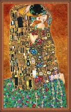 Bead Embroidery Kit on Natural Artist Canvas needlepoint beadwork DIY wall art