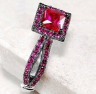 2CT Heat Treated Rubellite Tourmaline 925 Sterling Silver Filigree Ring Sz 8 MP8 — photo 2