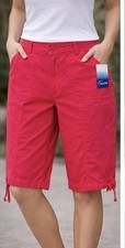 Fresh drawcord hem Bermuda,cotton stretch,elastic waist,back pockets,zipper.
