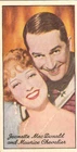 JEANETTE Mac DONALD & MAURICE CHEVALIER-carreras MOVIE STARS SCENE 1935 cig card