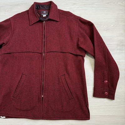 Vintage Johnson Woolen Mills Jacket Jac Lumberjack Red Full Zip Up