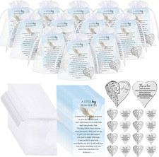 100 Sets Memorial Angel Sign Coins Set Funeral Pocket Token Heart Pocket Hug Coi