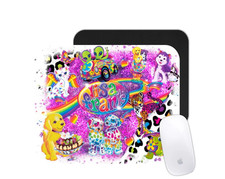 Colorful Rainbow Aesthetic Mouse Pad Bright Neon Cute Retro Style Desk Mat