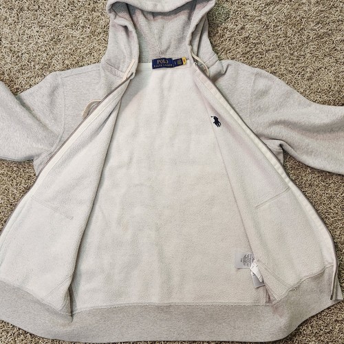 Graue Polo Sweatjacke Hoodie mit Reißverschluss für Herren Größe Small - Bild 4 von 12