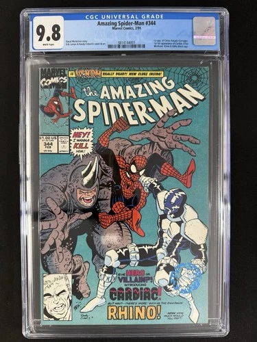 CGC 9.8 Amazing Spider-Man #344 Marvel Comics 1991 1st Cletus Kasady