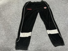 Enyce Pants Mens 2XL Black Velour Joggers Racing Colorblock Side Stripe Athletic