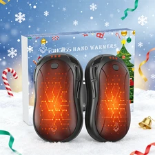 2 Pack 6000mAh Hand Warmers Rechargeable,Large Battery Capacity Hand Warmer Gift