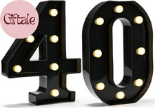 Decorative Led Light up Number Letters, Black Plastic Marquee Number Lights Sign