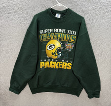 Vintage Green Bay Packers Sweatshirt Adult XL Green Crewneck NFL Football 90s