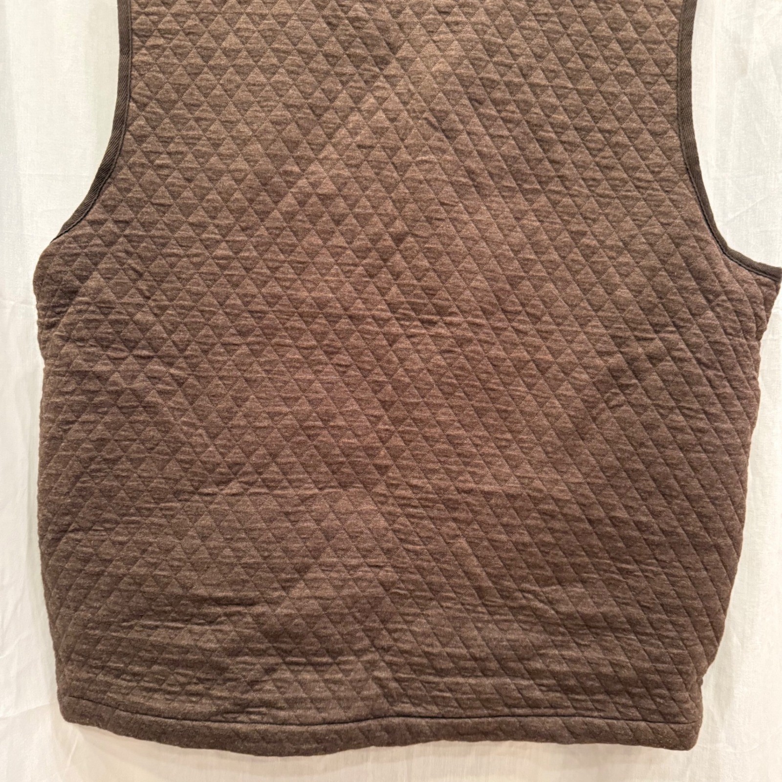 Pendleton Brown Quilted Diamond Pattern Vest Snap… - image 3