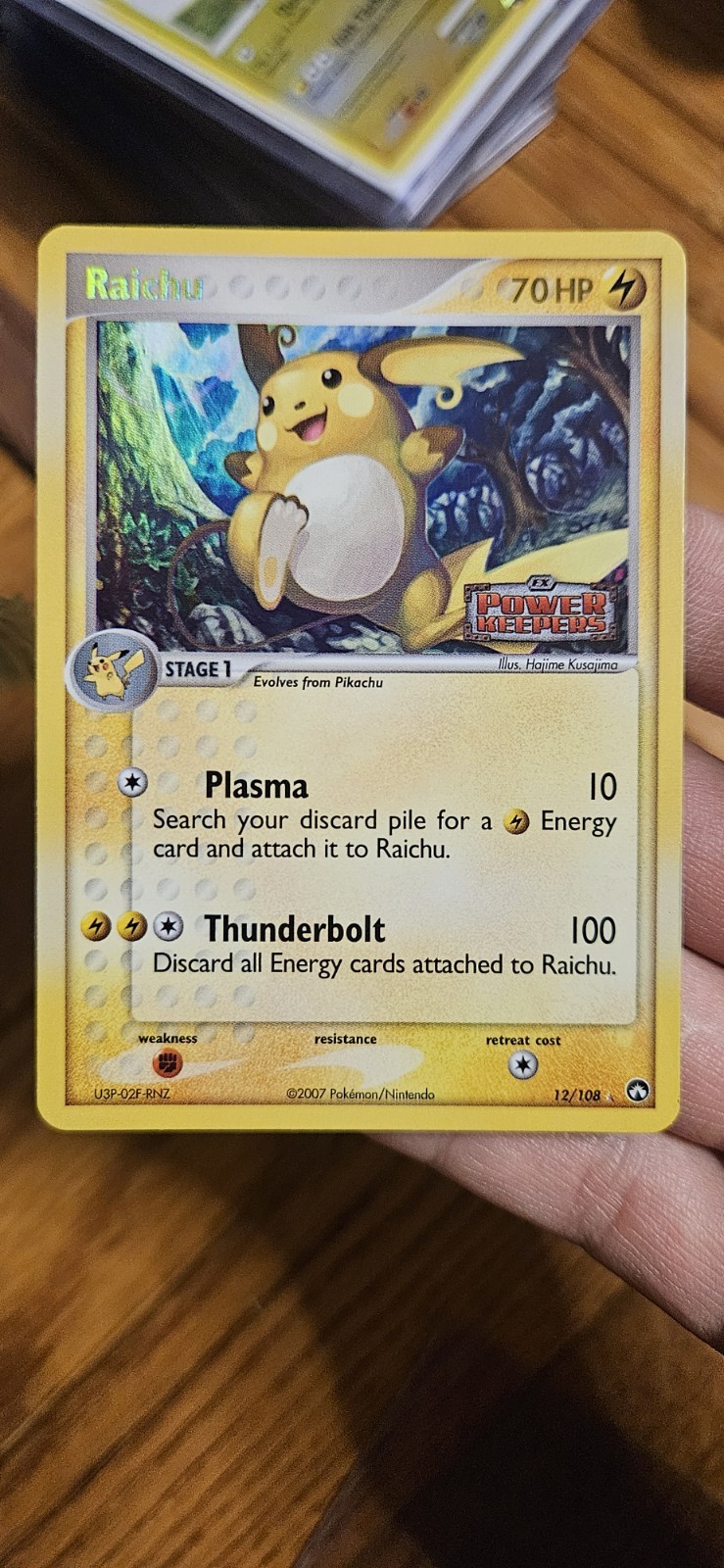 Pokémon Raichu 12/108 EX Power Keepers Reverse Holo Rare NM