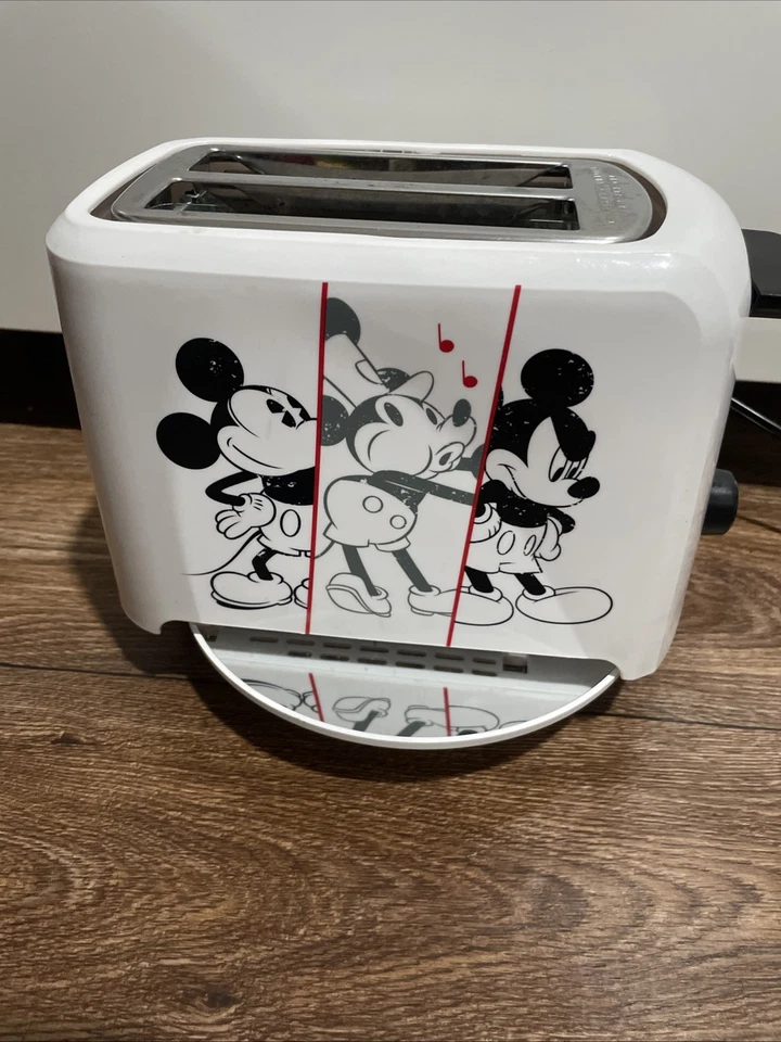 Mickey Mouse Deco Toaster 90 Year White & Black Imprint Two Slice Disney - Image 2 of 4