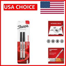 Black Ultra Fine Point Permanent Markers, 2 Count - Fade  Water Resistant Ink