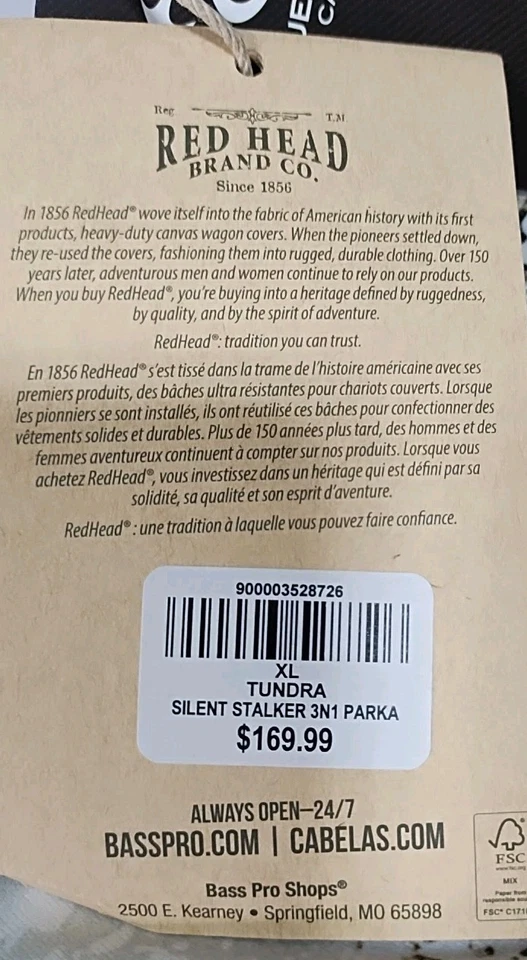 New Redhead Tundra Silent Stalker 3N1 Parka Men's Size XL Jacket (#F2-B4) - Image 2 of 4