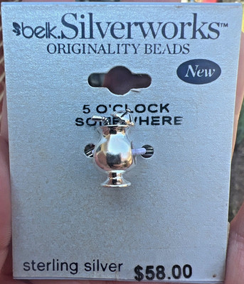 Belk Silverworks Sterling Silber Charm Bead ''5 O'Clock Somewhere'' 925