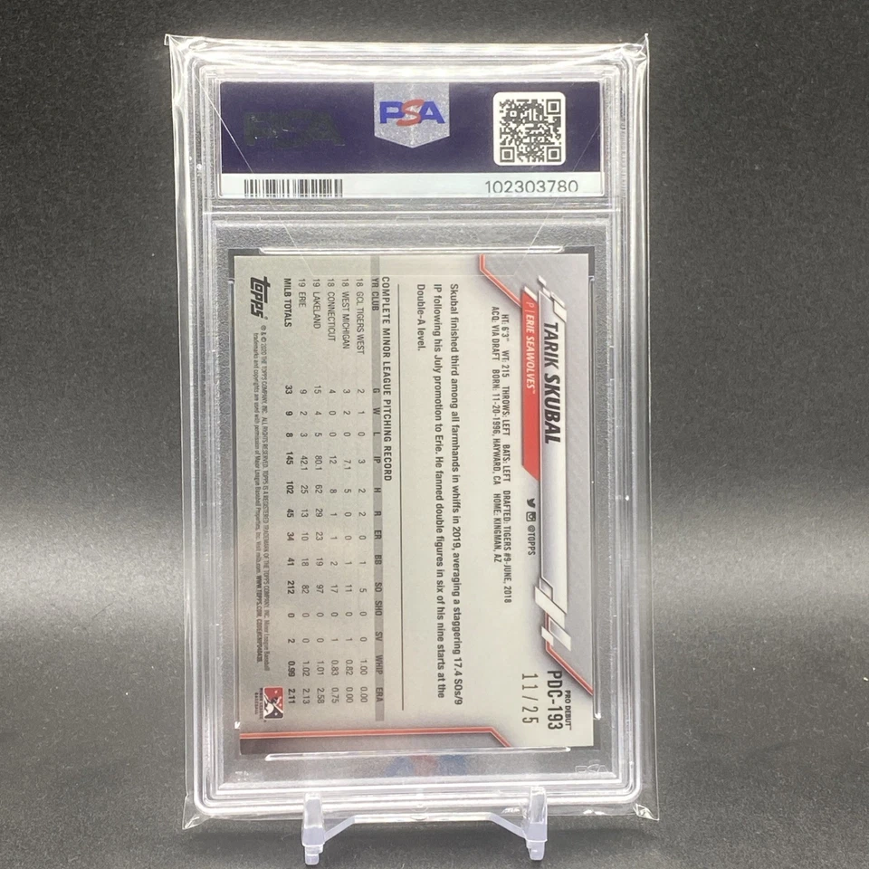 2020 Topps Pro Debut Chrome Tarik Skubal #PDC-193 Orange #11/25 PSA 10 - Image 2 of 2