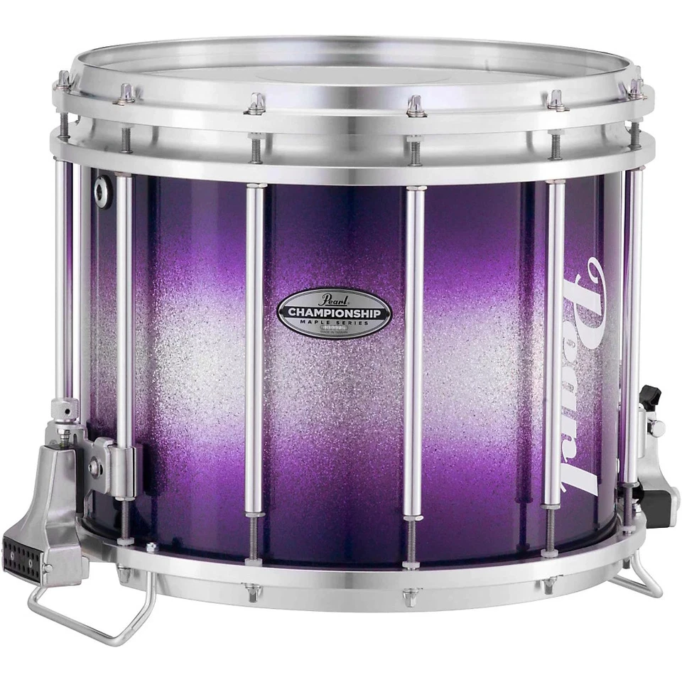 Pearl Varsity FFX Marching Snare Drum Burst Finish 14 x 12 in Purple Silver #975 - Image 2 of 4