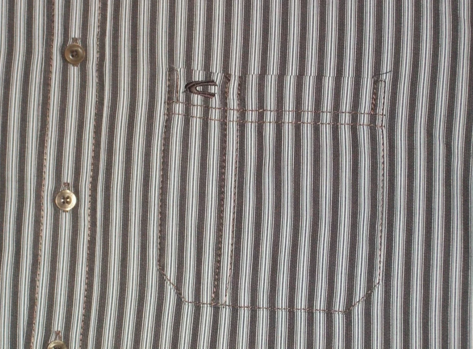 Camel Active Long Sleeved Shirt in Brown/ Grey Stripes Size L - Image 4 of 4