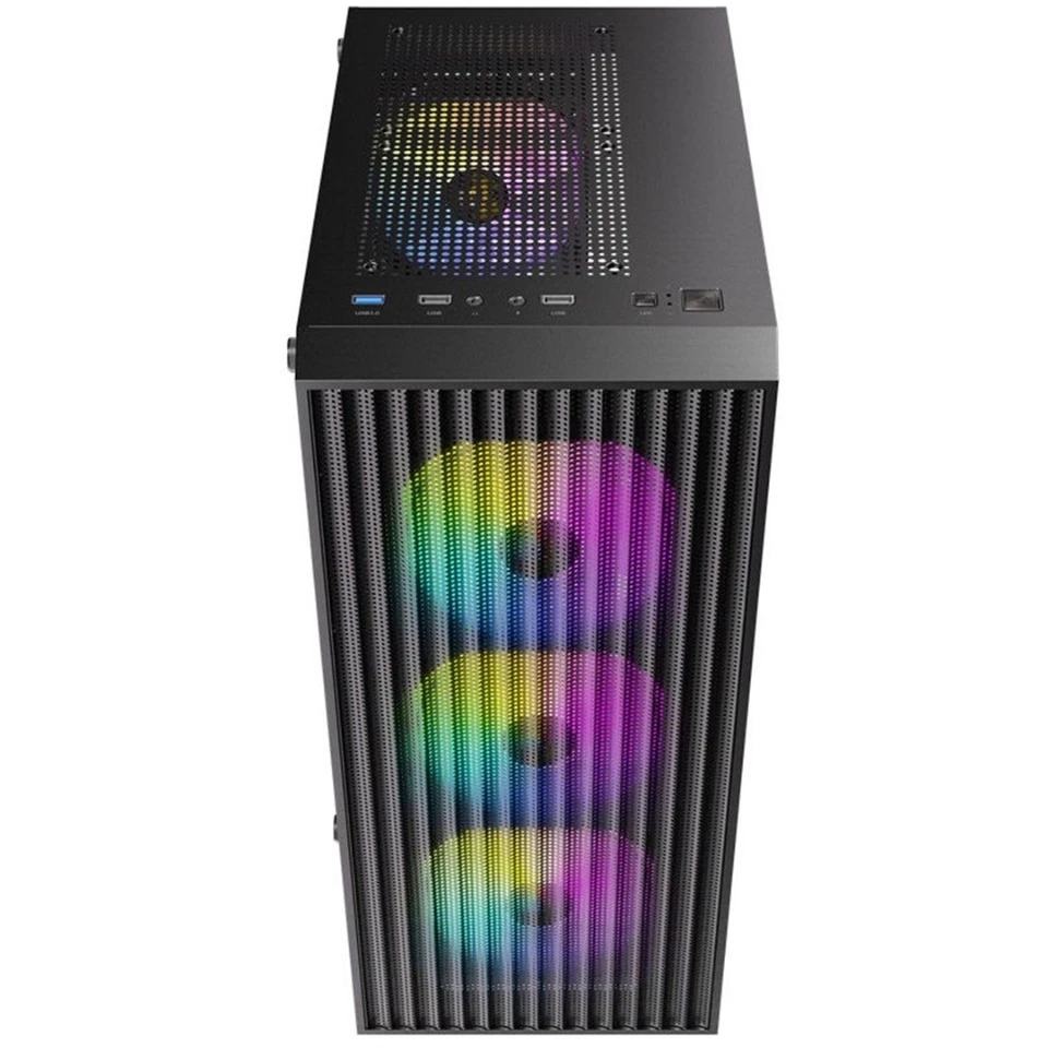 Antec AX27 RGB Elite ATX Mid-Tower Gaming PC Case - Black - 4 RGB Fans - Image 2 of 4