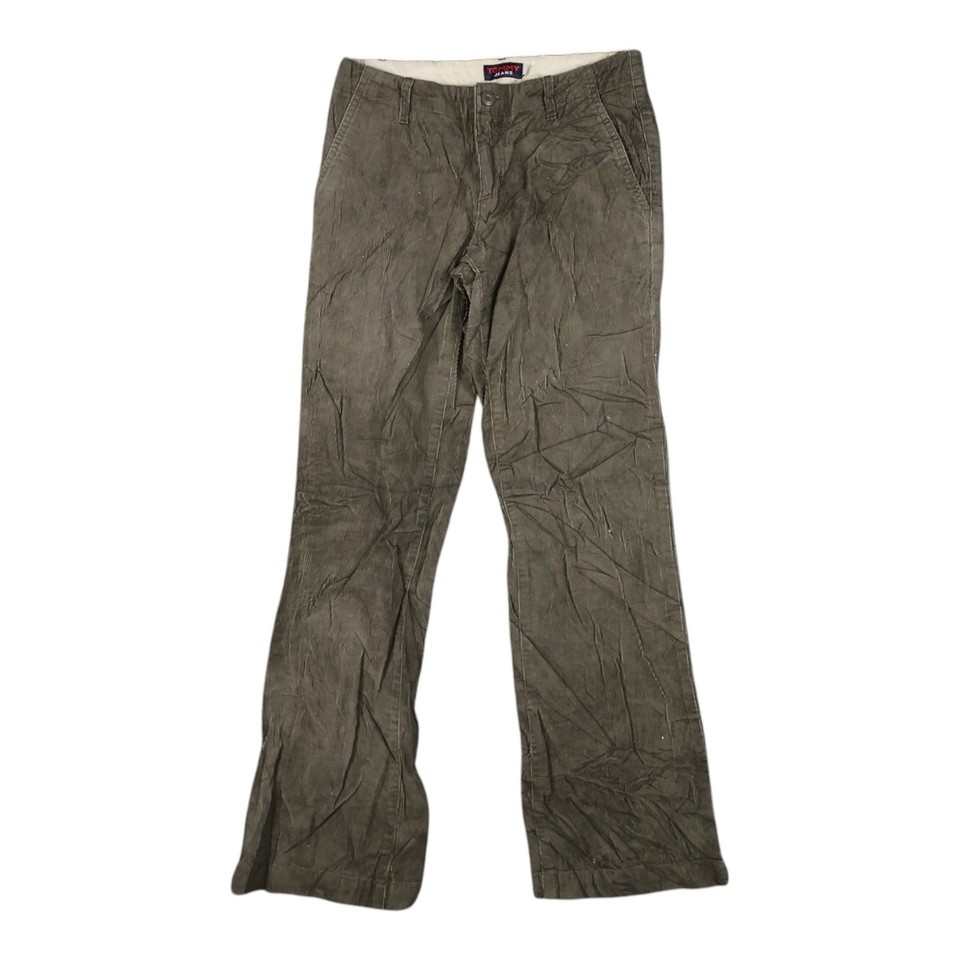 Tommy Hilfiger Pants Womens 1 Green Corduroy Flared Bootcut Trouser Size 1