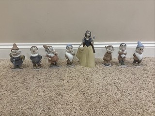 Lladro DISNEY “Snow White And The Seven Dwarfs” Complete Set 8 Rare Glossy EUC