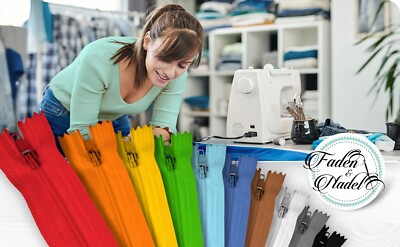 Reißverschluss Set: 10 Reißverschlüsse, 40 cm lang, nicht teilbar, Farbauswahl