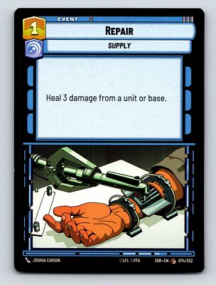Repair Supply Event Card Heal Damage Boost Game Strategy Vital