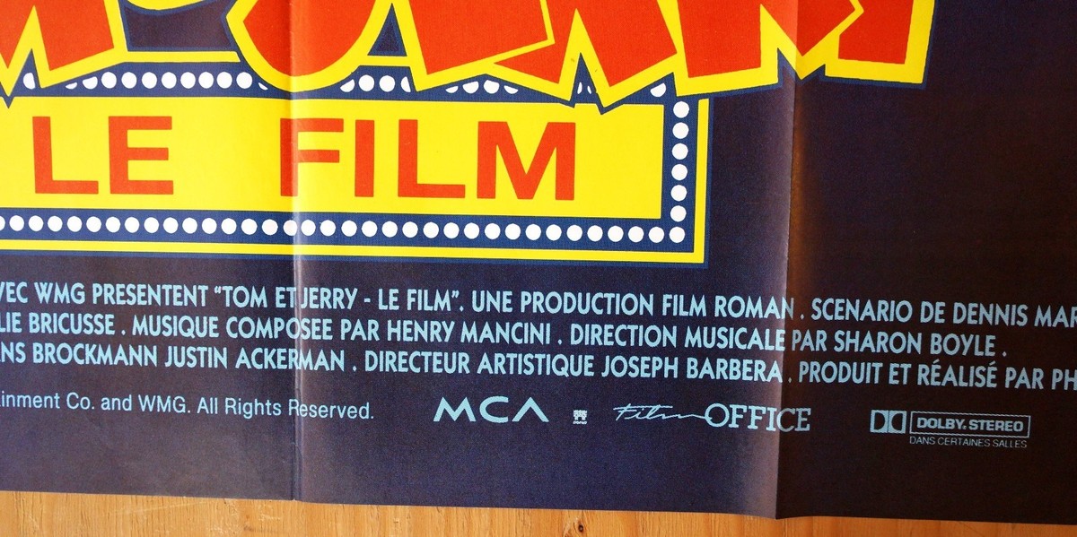 Tom and Jerry Original French Subway Movie Poster for the 1992