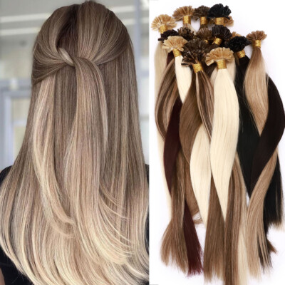 150 Strähnen Remy Echthaar Keratin Bonding Hair Extensions Haarverlängerung Lang