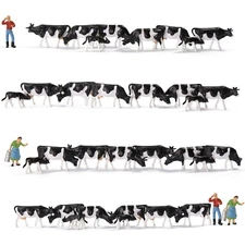 36pcs Model Railway Layout HO Scale 1:87 Well Painted Farm Cows Black and White