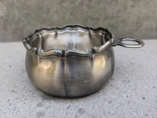 Vintage West Germany Metal Wine Bottle Coaster w/ Cork Holder Plated