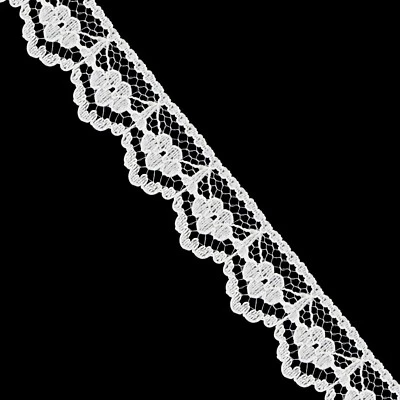 Algodón Poliéster Encaje Cinta Ribete 1m – 25m Negro Blanco Marfil Costura Decor - Imagen 1 de 4