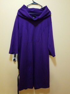 purple turtleneck dress