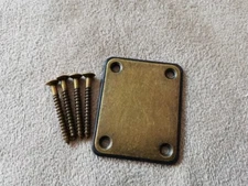 Custom Etched Vintage Bronze PLATED Guitar Neck Plates Fender Strat Tele Guitar