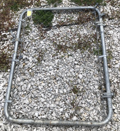 Chain Link Fence Gate w Hinges & Latch Hardware 35 x 46 garden yard galvanized