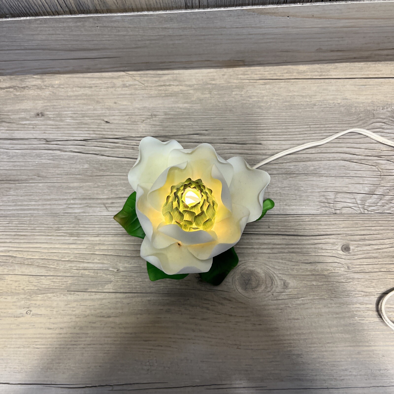 BLOOMING WHITE MAGNOLIA FLOWER Accent / Night Light Lighted Table Lamp eBay