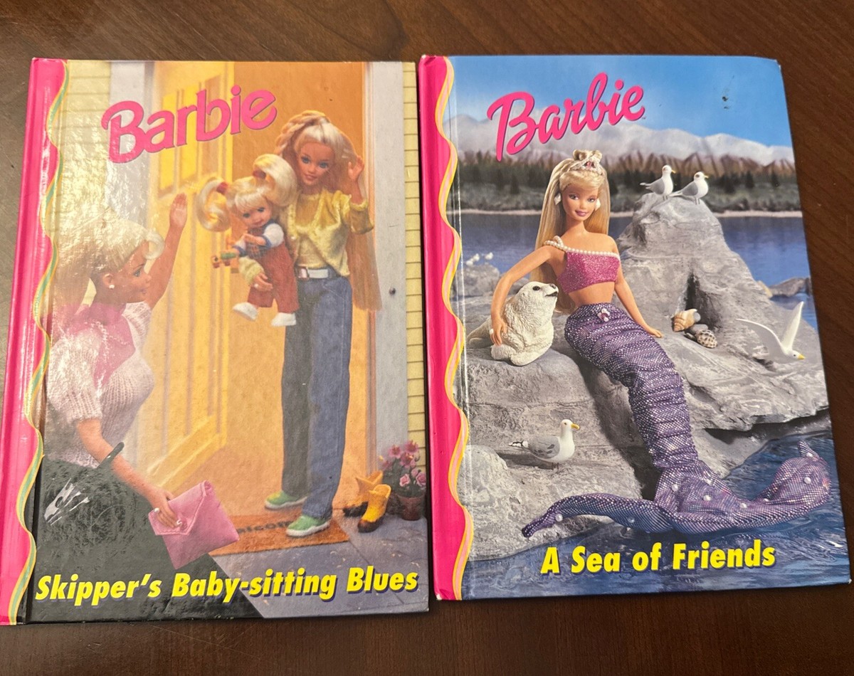 Barbie Friends Hardback Books Book Club Grolier Volumes Skipper Mermaid  1998