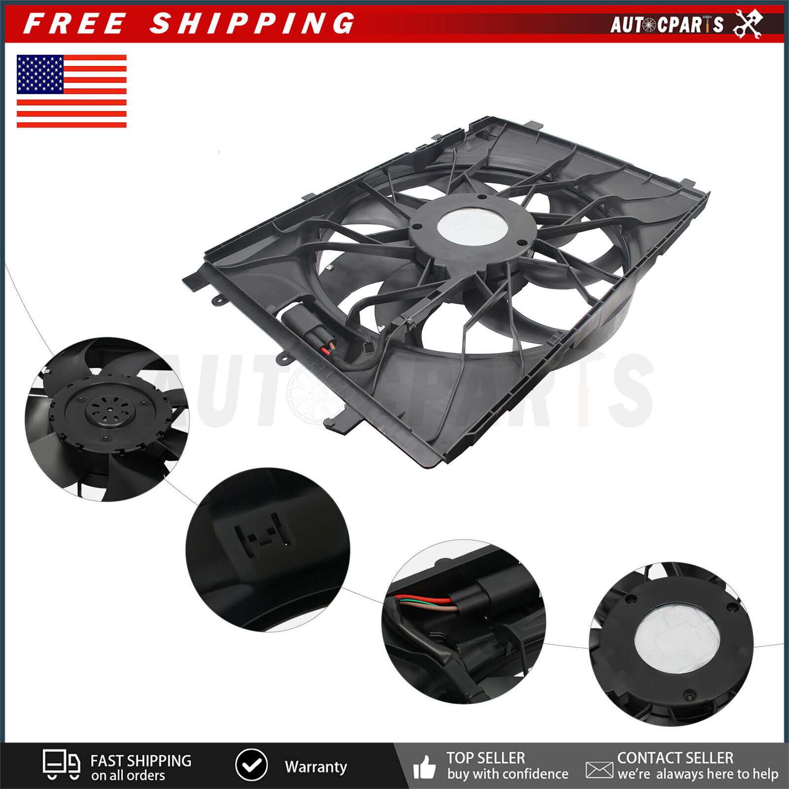 Radiator Cooling Fan A2049061403 For Mercedes Benz C250 C300 C350 