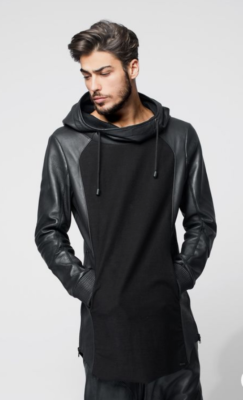 TIGHA Leather JOEL Hoodie Men's Sz XL