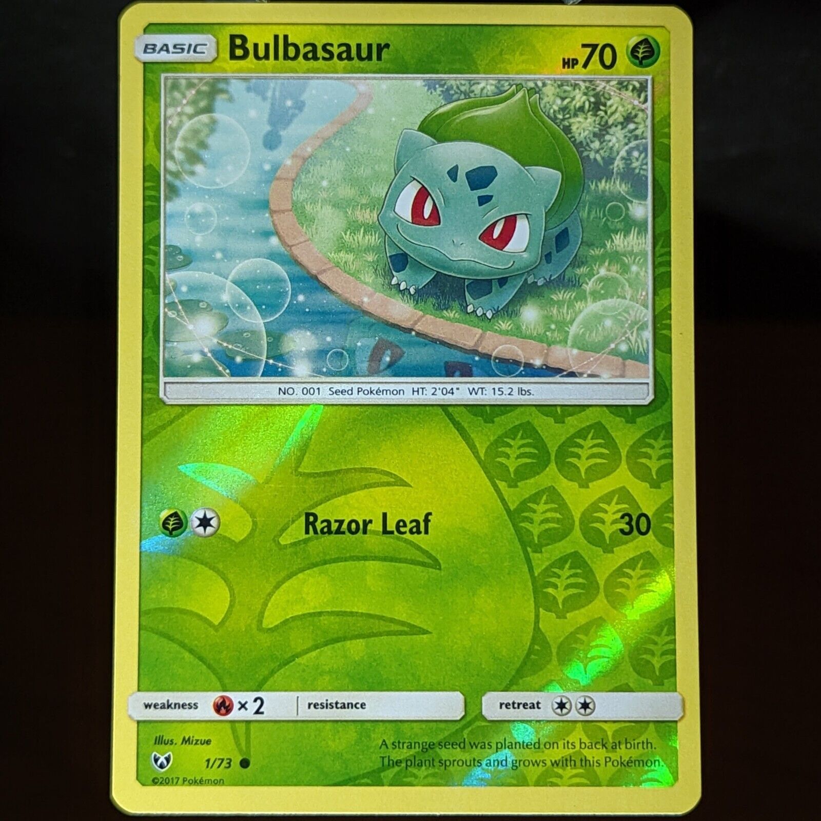  Pokemon - Bulbasaur - 1/73 - Common - Sun & Moon: Shining  Legends : Toys & Games