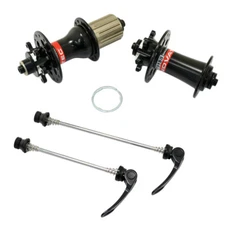 NOVATEC D791SB + D792SB MTB 28 Hole Disc Hubs w/ Skewers ,1 Pair, Black