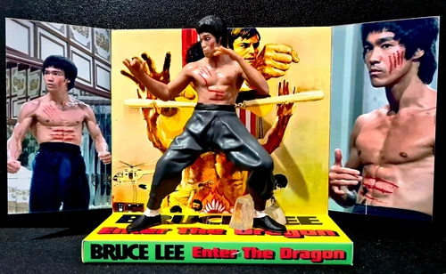 BRUCE LEE ? ENTER THE DRAGON ? Action Figure on Custom Design Display Diarama