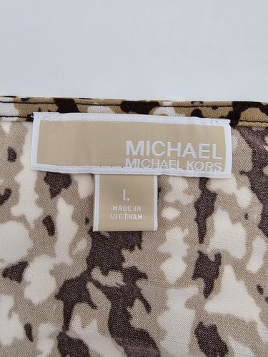 Michael Kors Abstract Print Camisole Vest Top Size L Uk 12 Brown Beige - Picture 3 of 7
