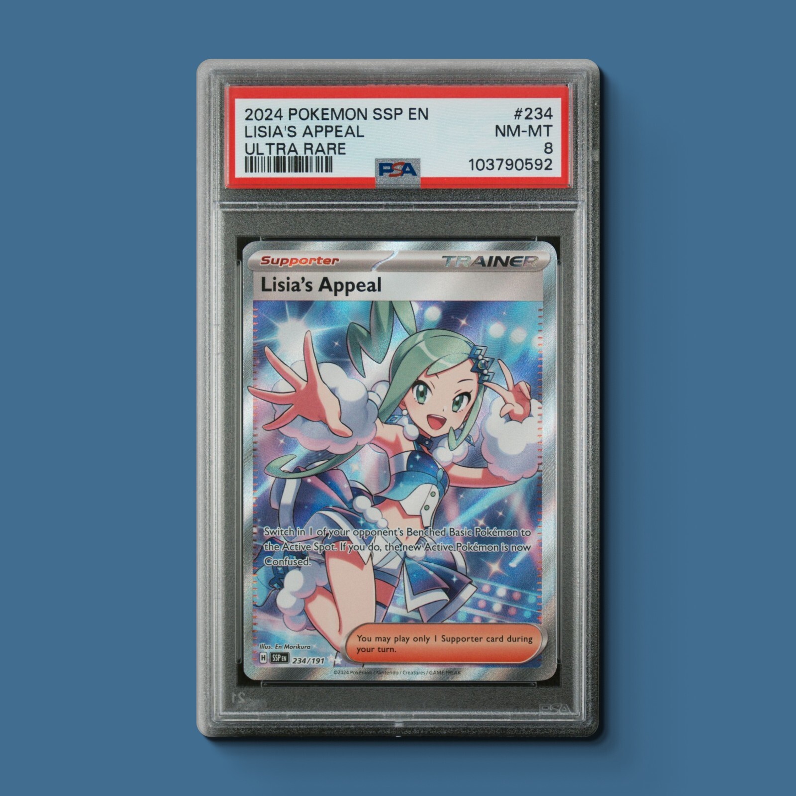 PSA 8 ✨ SURGING SPARKS 234 LISIA'S APPEAL ULTRA RARE