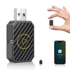 Mini Wireless CarPlay Adapter for Apple Plug ＆ Play Low Latency Converts Wired