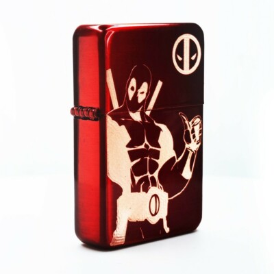 deadpool cigarette lighter BRAND NEW - DESIGNED BRUSHED STYLED CIGARETTE PETROL LIGHTER - DEADPOOL