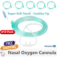 BOX OF 10 (Ten) 7FT Adult Super Soft-Touch Cushion Tip Nasal Oxygen Cannulas