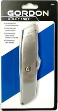 Gordon Retractable 9-Position Utility Knife Box Cutter with Blade Storage in