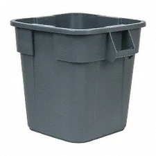 Rubbermaid 28 Gal Square Gray Trash Can