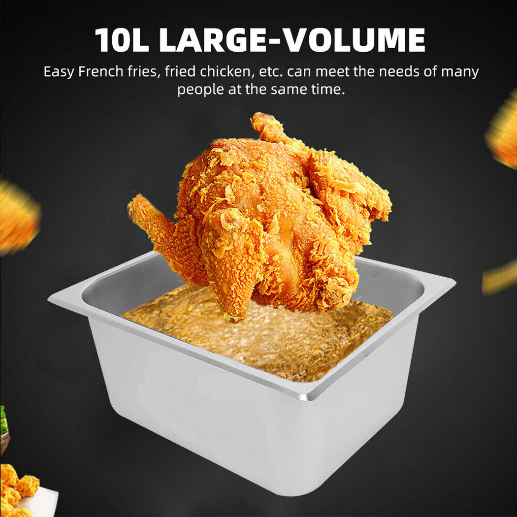 Commercial Electric Deep Fryer Stainless Steel Single Basket Kitchen Chip Cooker — image 6